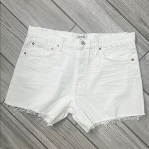 Agolde Parker Long Shorts Panna Cotta